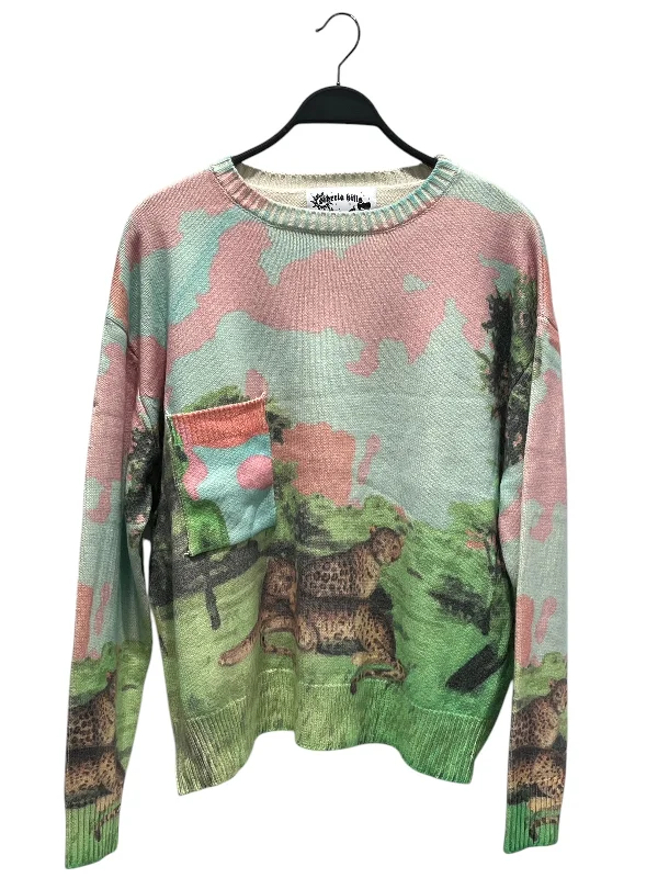 SIBERIA HILLS/Sweater/L/All Over Print/Cashmere/GRN/AFRICA