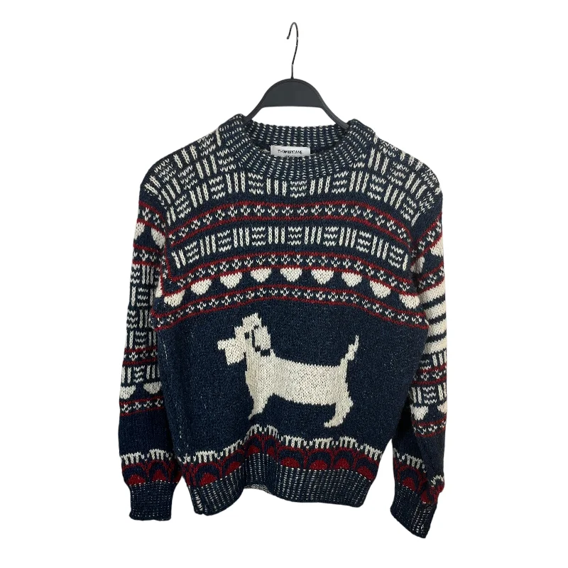 THOM BROWNE. NEW YORK/Sweater/3/Graphic/Wool/NVY/Knitted Dog