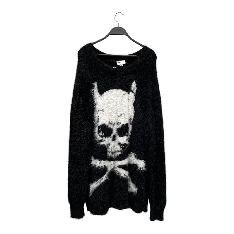 WHO KNOWS/Sweater/M/BLK/MOHAIR SKULL SWEATER