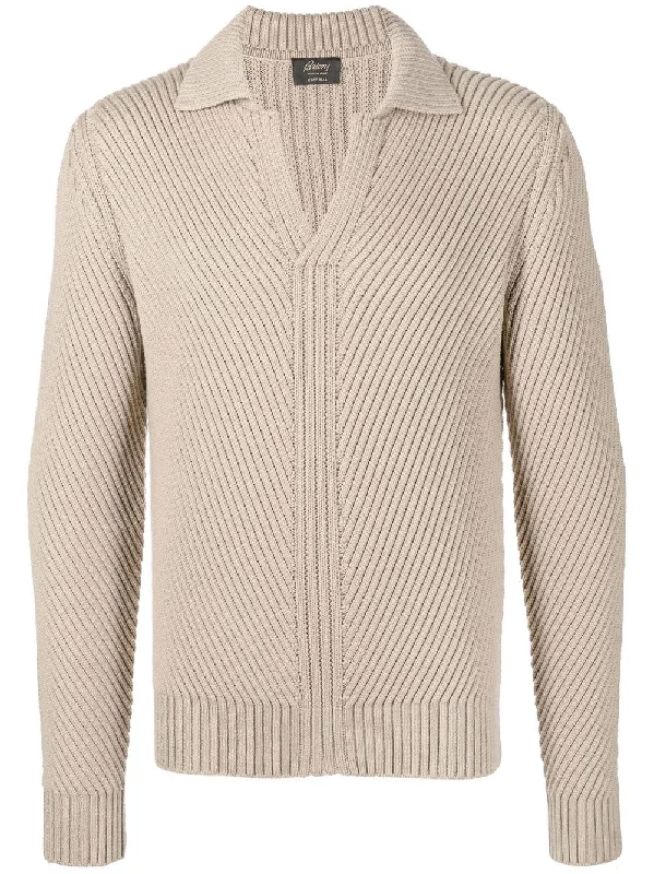 V-Neck Ribbed-Knit Jumper